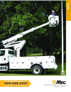Nacele cu braț articulat montate pe trailer Altec TA40