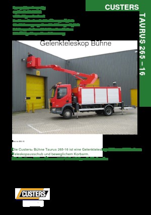 Nacele cu braț articulat montate pe trailer Custers Taurus 265-16