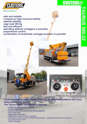 Nacele cu braț articulat montate pe trailer Custers Taurus 300-22