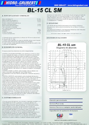 Nacele cu braț articulat montate pe trailer Hidro-Grubert BL 15CL