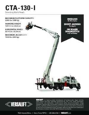 Nacele cu braț articulat montate pe trailer Versalift CTA-130-I (CONDOR)