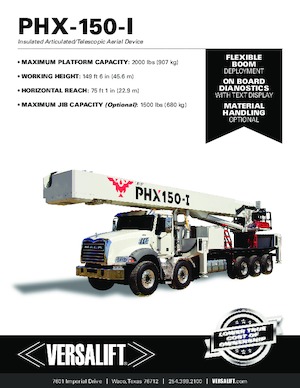 Nacele cu braț articulat montate pe trailer Versalift PHX-150-I (PHOENIX)