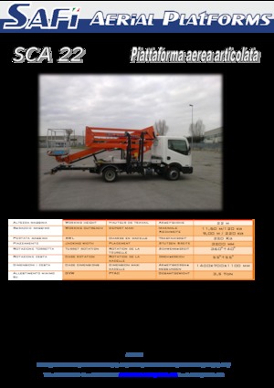 Nacele cu braț articulat montate pe camion Safi SCA 22 