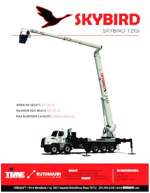 Nacele cu braț articulat montate pe trailer Versalift SKY-215-I (SKYBIRD) 