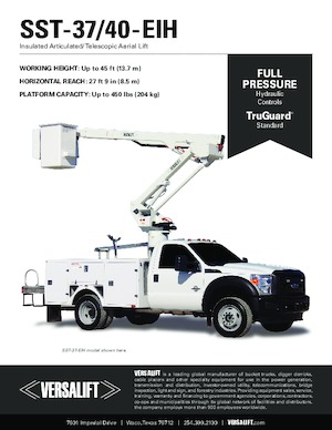 Nacele cu braț articulat montate pe trailer Versalift SST-37-EIH