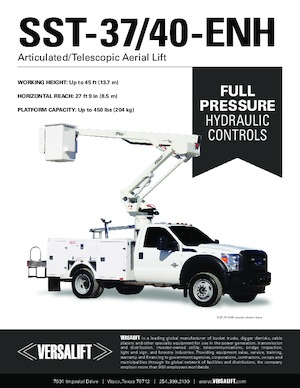 Nacele cu braț articulat montate pe trailer Versalift SST-40-ENH