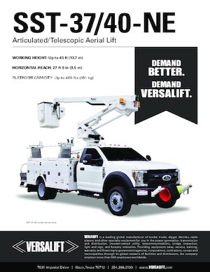 Nacele cu braț articulat montate pe trailer Versalift SST-40-NE