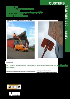 Nacele cu braț articulat montate pe trailer Custers Taurus 230- 12MV