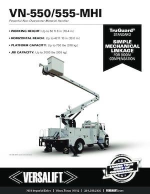 Nacele cu braț articulat montate pe trailer Versalift VN-555-MHI