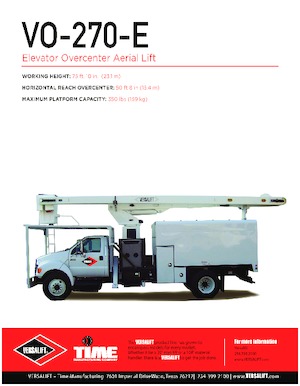 Nacele cu braț articulat montate pe trailer Versalift VO-270-REV