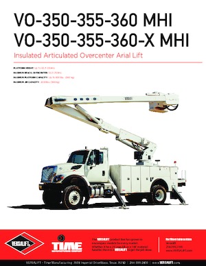 Nacele cu braț articulat montate pe trailer Versalift VO-350-MHI