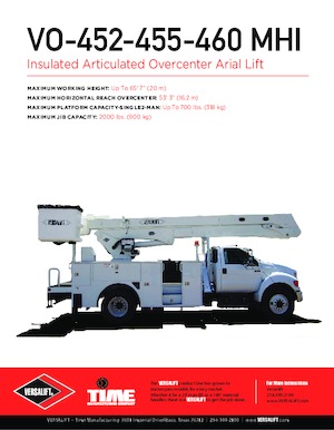 Nacele cu braț articulat montate pe trailer Versalift VO-455-MHI