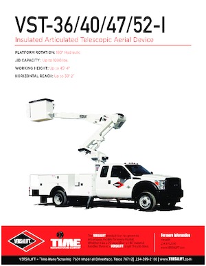 Nacele cu braț articulat montate pe trailer Versalift VST-36-I