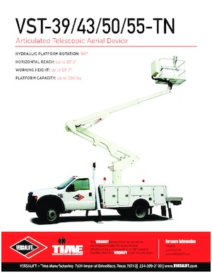 Nacele cu braț articulat montate pe trailer Versalift VST-50-TN