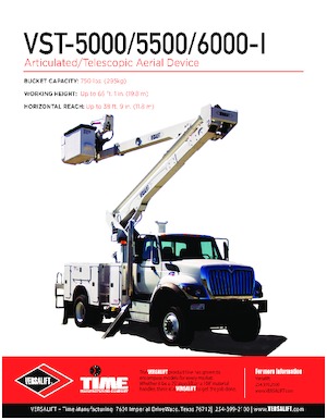 Nacele cu braț articulat montate pe trailer Versalift VST-5000-I