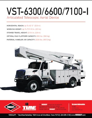 Nacele cu braț articulat montate pe trailer Versalift VST-6600-I