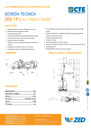 Nacele cu braț articulat montate pe trailer CTE ZED 19 L
