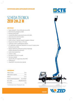 Nacele cu braț articulat montate pe trailer CTE ZED 20.2 H