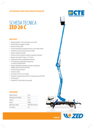 Nacele cu braț articulat montate pe trailer CTE ZED 20 C
