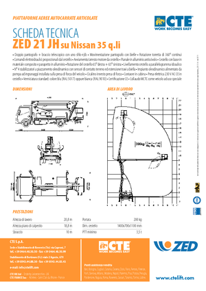 Nacele cu braț articulat montate pe trailer CTE ZED 21 JH
