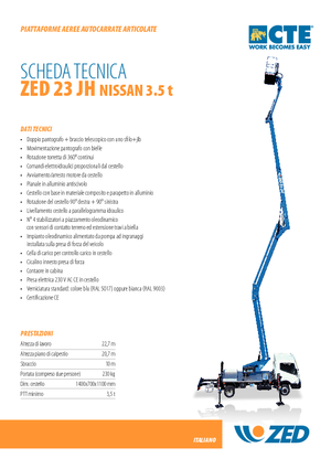 Nacele cu braț articulat montate pe trailer CTE ZED 23 JH