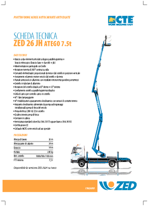 Nacele cu braț articulat montate pe trailer CTE ZED 26 JH