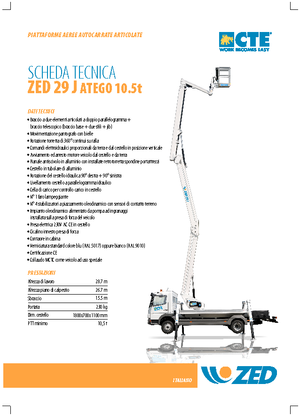 Nacele cu braț articulat montate pe trailer CTE ZED 29 J