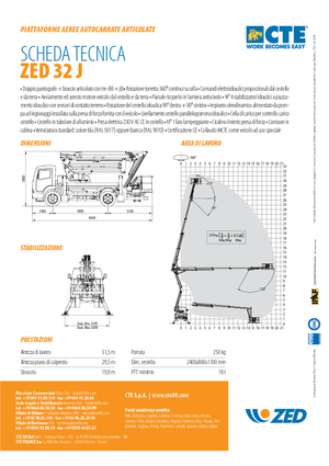 Nacele cu braț articulat montate pe trailer CTE ZED 32 J