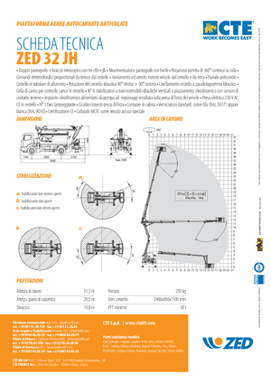 Nacele cu braț articulat montate pe trailer CTE ZED 32 JH