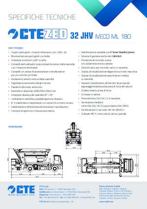 Nacele cu braț articulat montate pe trailer CTE ZED 32 JHV