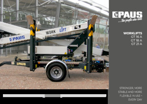 Nacele cu braț articulat montate pe trailer Paus GT 18 A