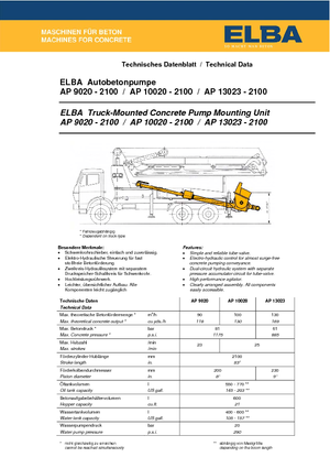 Pompe de beton montate pe camion Elba AP 9020