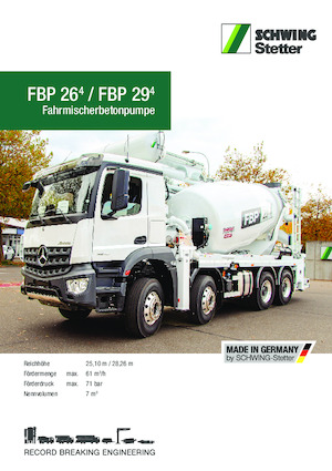 Pompe de beton montate pe camion SCHWING-Stetter FBP 29-4