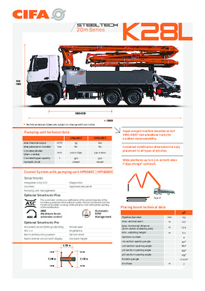 Pompe de beton montate pe camion CIFA K28L