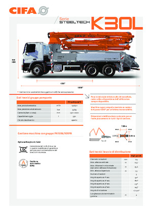 Pompe de beton montate pe camion CIFA K30L 