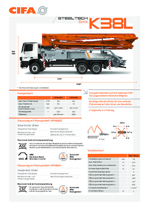 Pompe de beton montate pe camion CIFA K38L