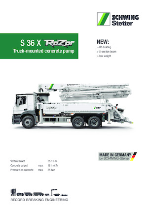 Pompe de beton montate pe camion SCHWING-Stetter S 36 X RaZor