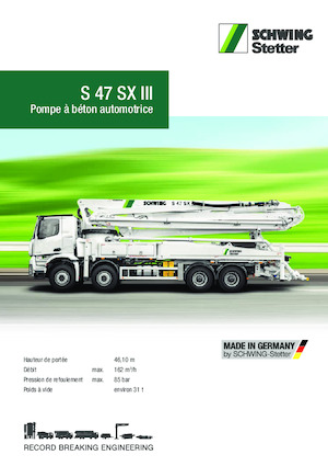 Pompe de beton montate pe camion SCHWING-Stetter S 47 SX III