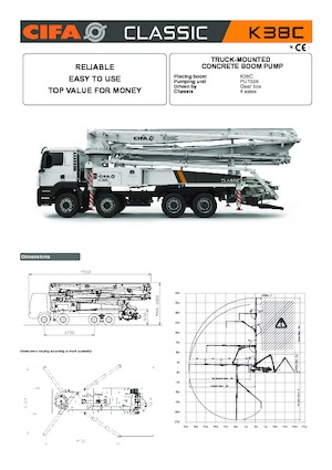 Pompe de beton montate pe camion CIFA K38C
