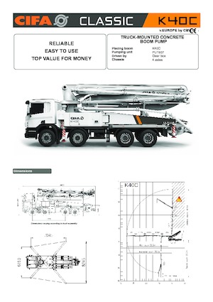 Pompe de beton montate pe camion CIFA K40C
