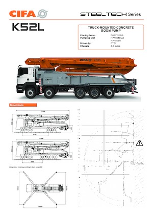 Pompe de beton montate pe camion CIFA K52L