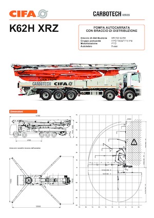 Pompe de beton montate pe camion CIFA K62H