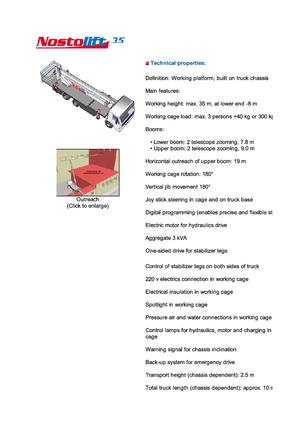 Nacele cu braț articulat montate pe trailer Nostolift 35