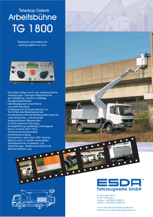 Nacele cu braț articulat montate pe trailer Esda TG 1800