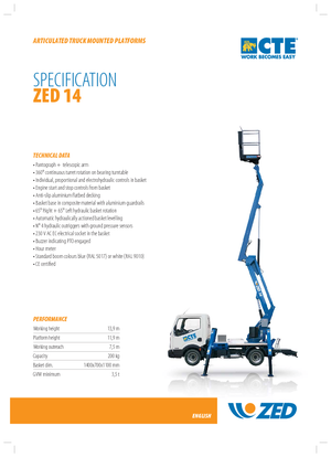 Nacele cu braț articulat montate pe trailer CTE Z 14