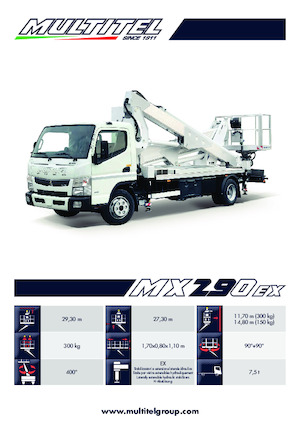 Nacele telescopice montate pe camion Multitel MX 290