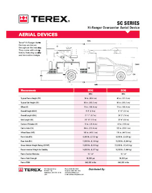 Nacele telescopice montate pe camion Terex SC42