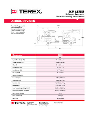 Nacele telescopice montate pe camion Terex SCM55