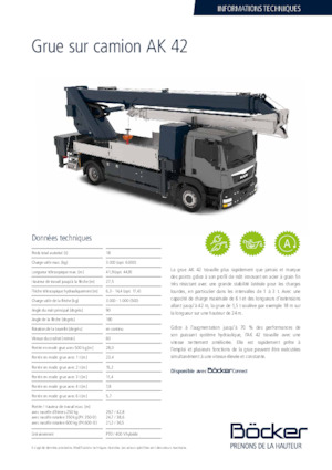 Macarale telescopice montate pe camion Böcker AK 42