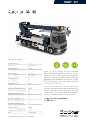 Macarale telescopice montate pe camion Böcker AK 46